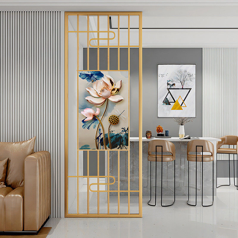 Interior Decor Gold Room Divider Screen Laser Cut Privacy Panels