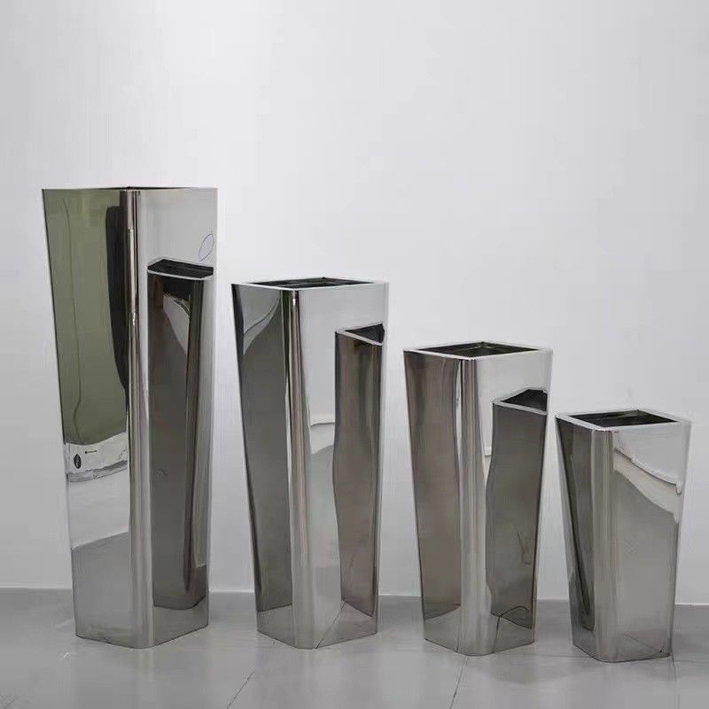 Big Tree Stainless Steel Flowerpot City Large Metal Garden Planters
