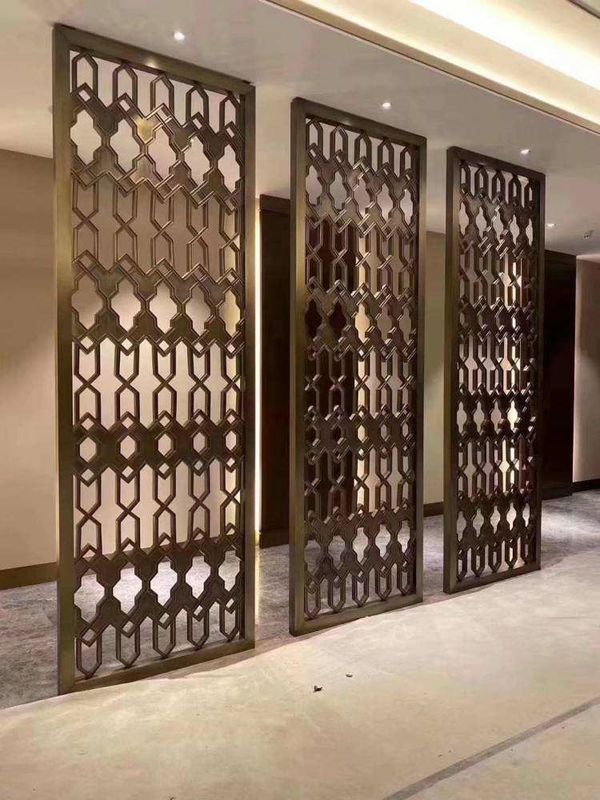 Low Maintenance Metal Room Divider Customizable Size Decorative Metal Wall Panels Interior