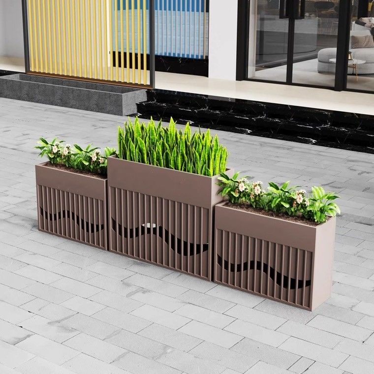 Durable Stainless Steel Flowerpot Rust Resistant Home Decoration