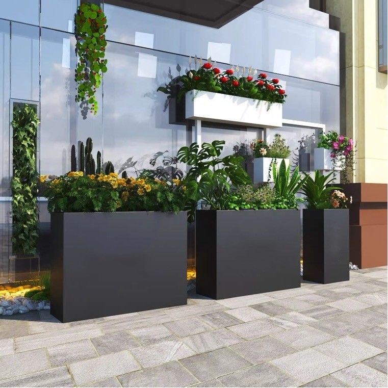 Durable Stainless Steel Flowerpot Rust Resistant Home Decoration